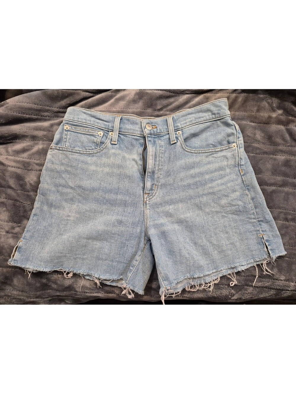 J.Crew High-Rise Midlength Cutoff Shorts Harbor Wash S 27